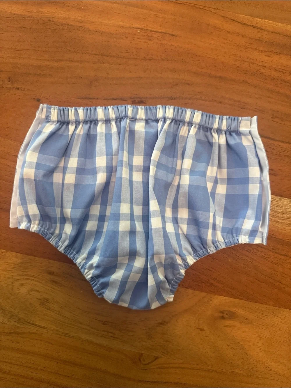 Little English Blue and White Plaid Diaper Cover